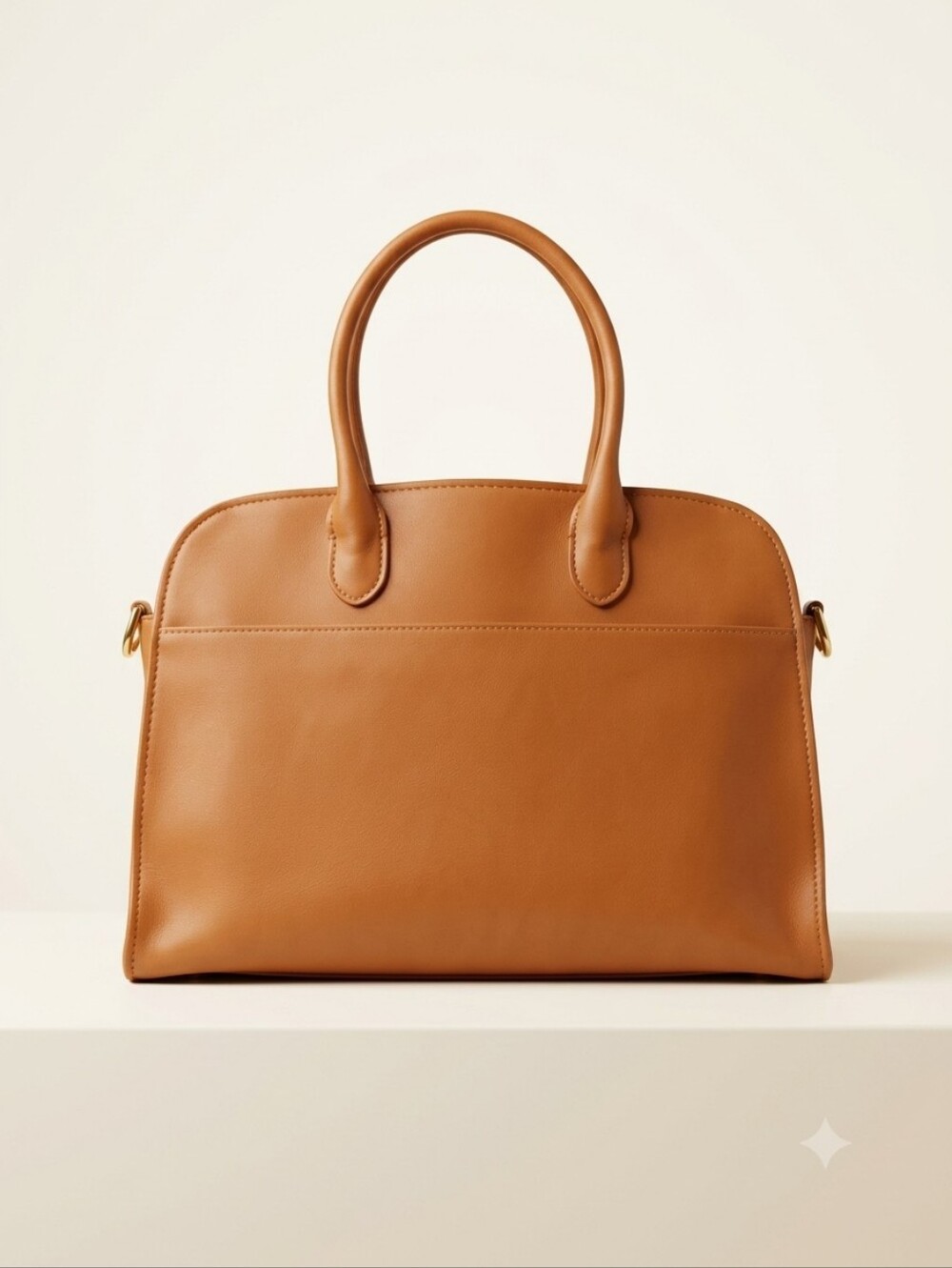 Women's Structured Tan Leather Satchel Bag Gorgeous